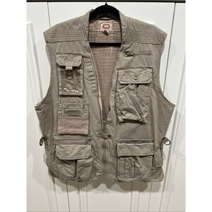 Vintage Banana Republic Men's Safari Vest Size XL Khaki‎ 80s Utility Cameraman